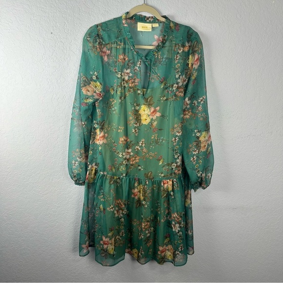 Anthropologie Maeve Emmy Floral Lined Tunic Dress Size Medium - Picture 1 of 7